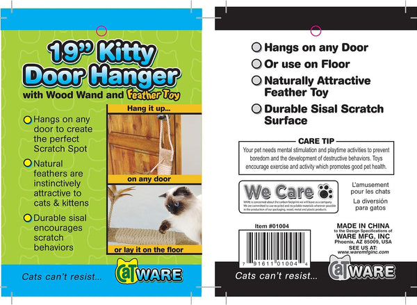 Ware Manufacturing Carpeted Kitty Scratch Surface Door Hanger Post, 19"5