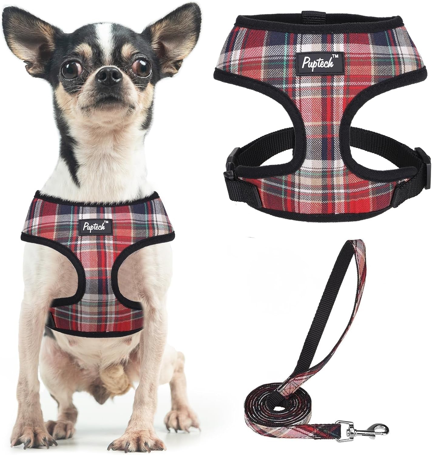 pupteck-soft-mesh-dog-harness-small-sized-and-leash-set-pet-puppy-cat-comfort-padded-vest-no-pull-harnesses-beige-s