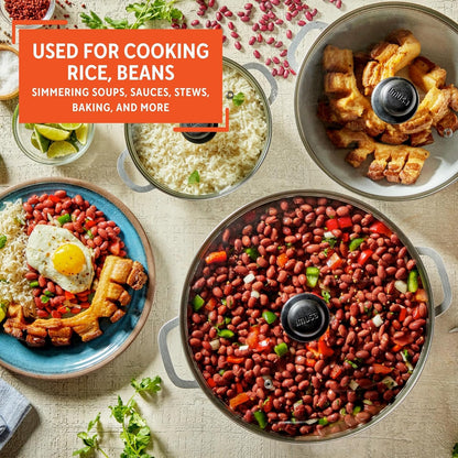 1.5, 2.5 & 5.2 Qt Cast Aluminum Caldero 3 Piece Set with Glass Lid | Polished Finish, Glass Lid with Riveted Handles, Ideal for Rice and Stews, Perfect for Serving Medium and Small Groups6