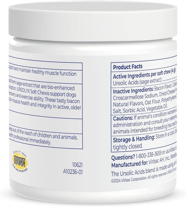 URSOLYX Soft Chews for Dogs, Medium Breed, Muscle Support, 60 Count | Ursolic Acid Supplement to Rebuild Muscle Strength & Mobility in Senior, Active or Recovering Dogs, 2 Month Supply3