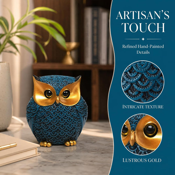 Owl Figurines Home Decor Accents Small Décor Items for Shelf Decorations for Living Room Office, Gifts for Owl Lover (Blue)2