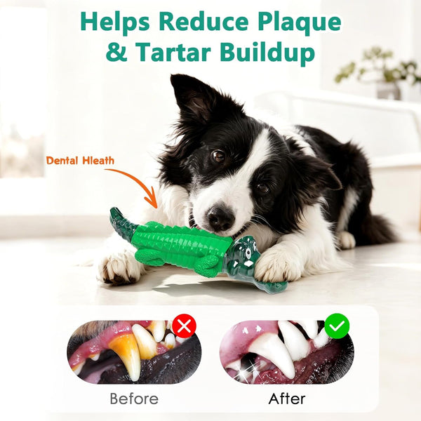 Fuufome Alligator Dog Toys for Aggressive Chewers,Medium Large Breed Dogs | Dental Cleaning, Tough Nylon Rubber Hybrid Structure,Anxiety Relief,Long Daily Indoor Outdoor Chewing Dog Gift5