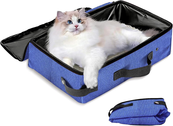 Portable Cat Litter Box with Lid, 16 * 12 * 6 Inches, Black | Foldable, Ease of Use, Non-Leaking, Easy to Take, Lightweight, for Outdoor Camping & Traveling, Zipper Lock9