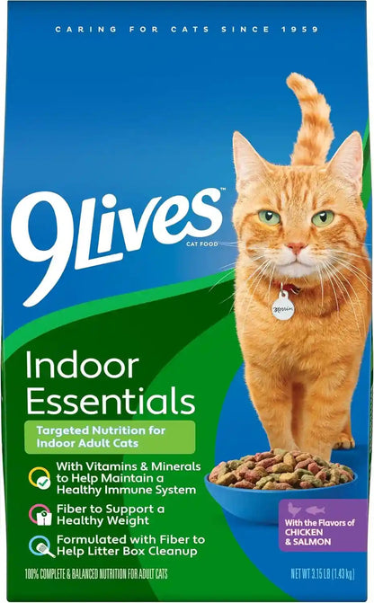 9Lives Indoor Complete Dry Cat Food, 20 Lb. Bag10