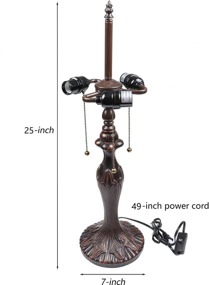 B10024 Antique Metal Table Lamp Base with 3-Light Sockets (Brown, 7" Wx25 H)8