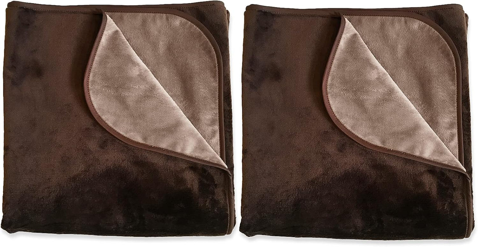 silky-waterproof-throw-for-protecting-furniture-bed-couch-from-stains-caused-by-dogs-cats-incontinence-soft-washable-reversible-size-small-2pack-30x35-inches-color-chocolate-cappuccino