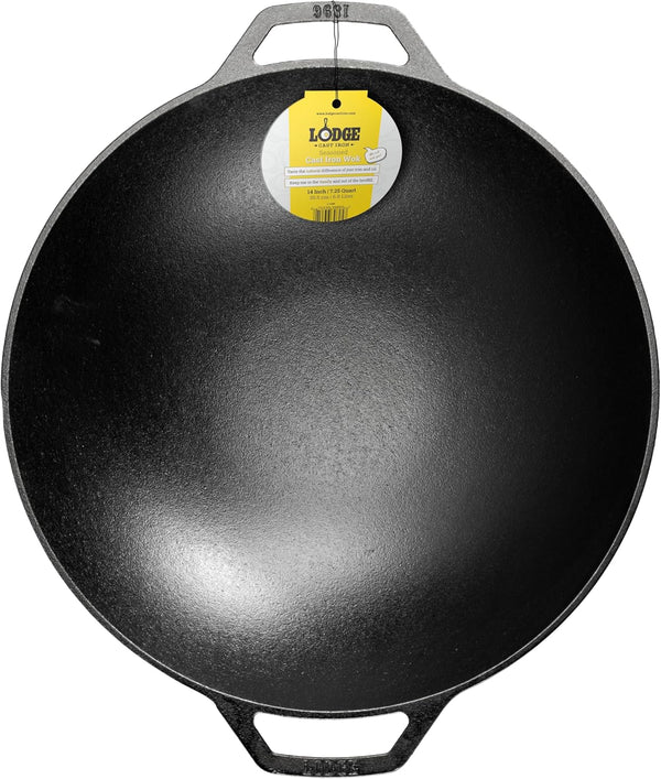 Cast Iron Wok with Dual Loop Handles, PFAS Free, 14 Inches | Pfas-Free Cast Iron Wok for Stir Fry, Searing & Everyday Cooking, Oven & Stovetop Safe, Non-Toxic & Durable1