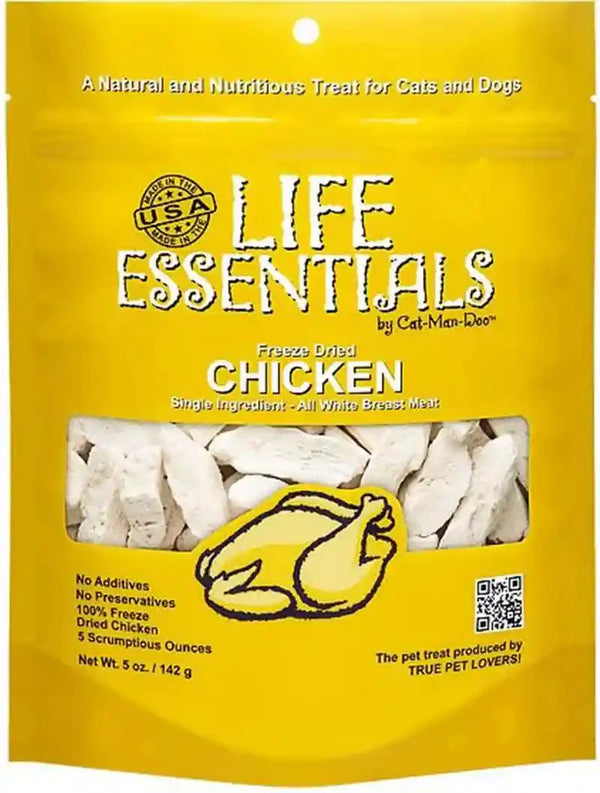 Life Essentials by Cat-Man-Doo | Chicken - 5Oz. Bag | Freeze Dried Chicken Cat & Dog Treats | Healthy, Single Ingredient, Training Treats, High Protein4