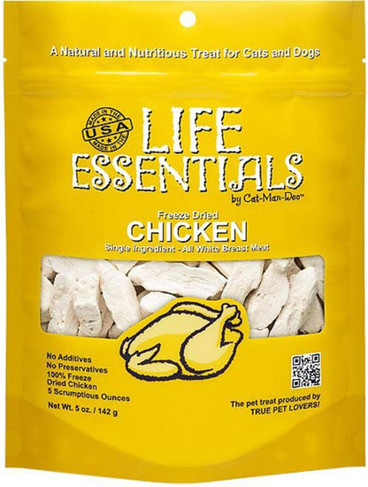 Life Essentials by Cat-Man-Doo | Chicken - 5Oz. Bag | Freeze Dried Chicken Cat & Dog Treats | Healthy, Single Ingredient, Training Treats, High Protein | Cooked & Freeze-Dried White Chicken Breast Meat, Healthy Chicken Cat Treats & Dog Treats, High Protein, Toppers, Made in USA4