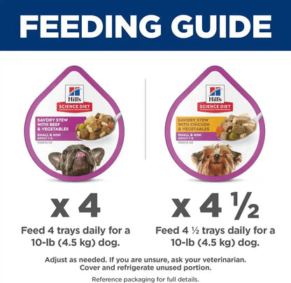 Hill'S Science Diet Adult 1-6 Small & Mini Wet Dog Food Variety Pack | #1 Veterinarian Recommended, Chicken & Vegetables, Beef & Vegetables, 3.5 Oz. Trays, 12-Pack9