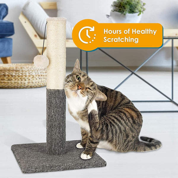 Pawbee 20" Cat Scratching Post with Hanging Ball, Modern Sisal Rope Pole, Scratcher Tower for Indoor Kitten6