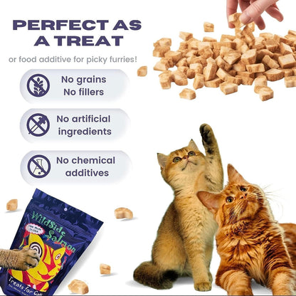 100% Wild Alaskan Salmon Freeze Dried Cat Treats - Healthy Training Treat - 3Oz (3 Pack)3