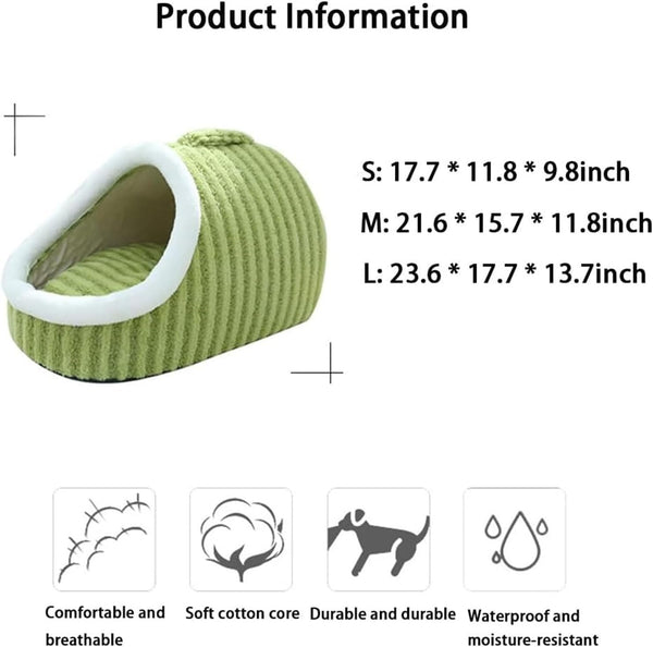 Warm Nest Dog Bed, Soft Cozy Pet Cave with Removable Cushion, Non-Slip Washable Soft Slipper Cave for Small and Medium Pets (Blue, Large)7