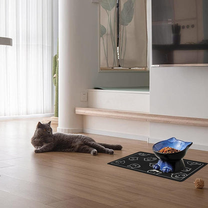 Pet Feeding Mat, Absorbent Dog Mat, Quick Dry Pet Food Mat Cat Feeding Mat Pet, Quick Dry Water Dispenser Mat Pet Supplies for Dog and Cat (Black, (12"X19"))7