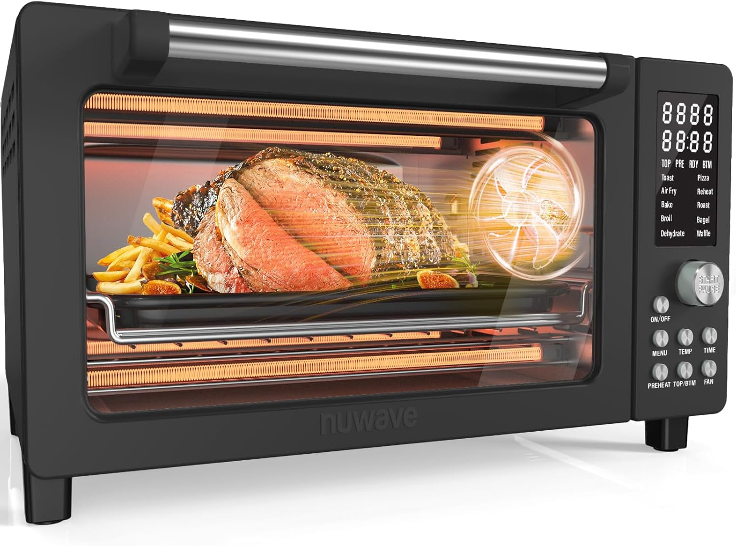 bravo-pro-smart-air-fryer-toaster-oven-countertop-combo-10-in-1-cooking-functions-1800w-50-450-f-21-qt-pfas-free-upgraded-super-convection-black