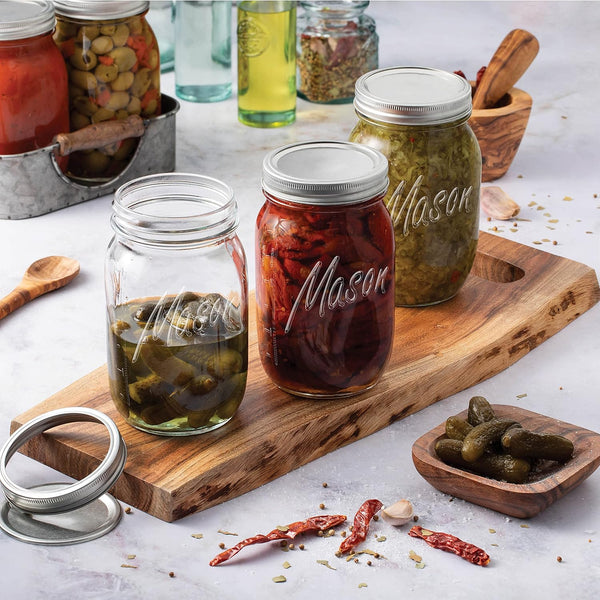 Wide Mouth Mason Jars 32 Oz, Mason Jars with Lids, 2-Pack | 32 Oz Mason Jars, Glass Quart Mason Jars Wide Mouth with Lids, Canning Jars, Pickling Jars, Food Storage, Meal Prep3