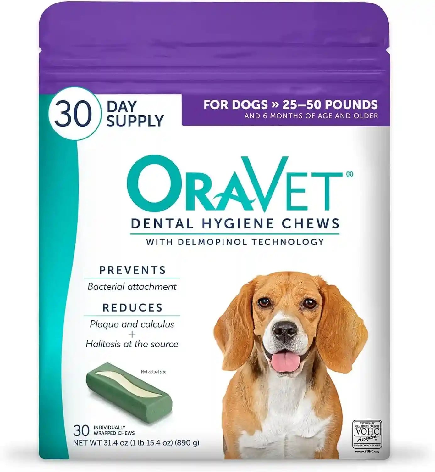 oravet-dental-chews-for-dogs-oral-care-and-hygiene-chews-medium-dogs-25-50-lbs-purple-pouch-30-count-vohc-accepted-dual-action-chew-reduces-plaque-tartar-freshens-breath-barrier-vet-recommended-purple-pack