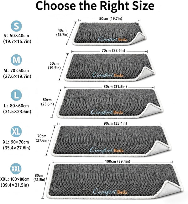 Orthopedic Dog and Cat Bed, Plush Calming Pet Mat, Gray, for Small Dogs and Cats 50 Cm3