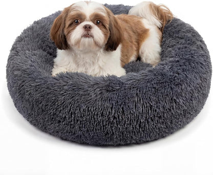 Small Calming Dogs Bed for Small Dogs Anti-Anxiety Machine Washable Fluffy Luxury Anti-Slip Waterproof Mute Base Warming Cozy Soft Pet Puppy round Bed36