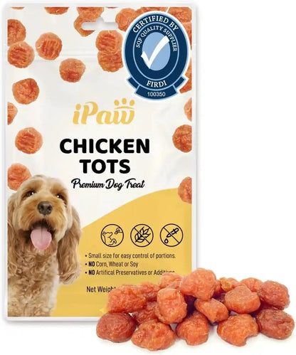 Ipaw Chicken Tots Dog Treat,Sqf-Certified Production Process,Training Treat | Puppy Training, Human Grade, Training Reward, Hypoallergenic, Easy to Digest1