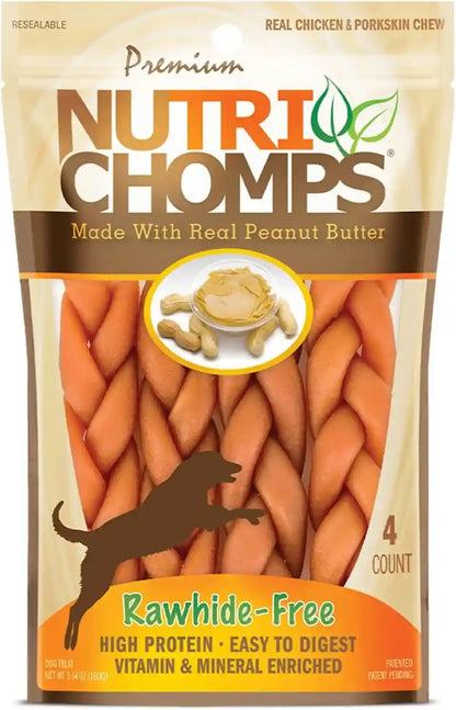 Nutrichomps Rawhide-Free Dog Chews, 6 in Braids, Chicken, PB, Milk, 10 Ct | a Rawhide-Free Chew That'S Gentle and Easy to Digest, Made with the Real, Wholesome Ingredients Dogs Love14