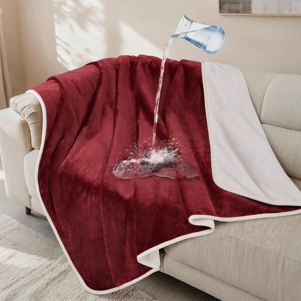 LOOBANI Waterproof Blanket for Bed, Soft Flannel Twin Bed Blanket 60" X 80" | Dog Pet Blankets for Large Dogs, Reversible Spill-Proof Throw for Couch Cover, Movie Time, Camping, Travel, Noise Free, Grey15