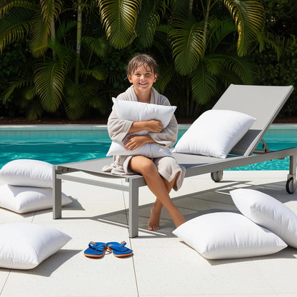 18X18 Outdoor Pillows, Water Resistant Throw Pillows, 2-Pack | Outdoor Throw Pillows, Water Repellent, Decorative Pillow for Patio Furniture & Porches, Plush & Supportive, Pack of 2, White5