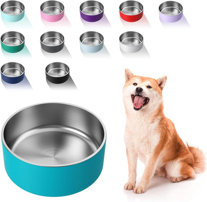WENBOKMIN Dog Bowl, Stainless Steel Food and Water Bowl, 40Oz, Blue | Non Slip Quiet Bottom, Easy to Clean, Dishwasher Safe17