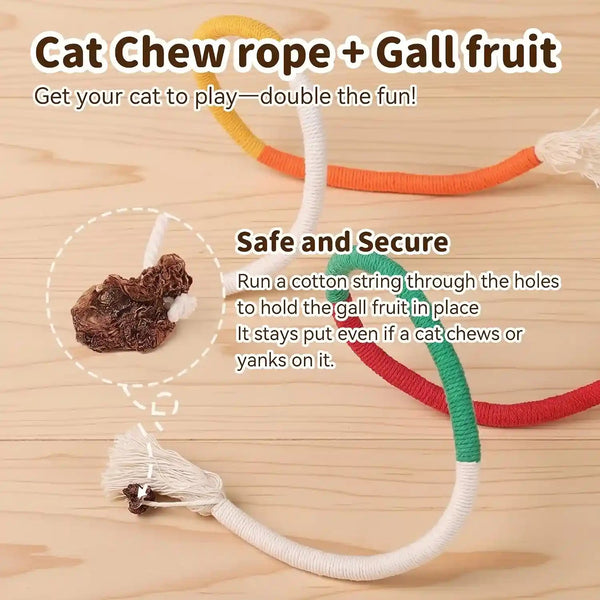 Interactive Cat Toys for Indoor Cats, 3 Chew Ropes 1 Silvervine Stick | with Gall Fruit, Refillable Catnip, Interactive Kitten Toys & Teething Toys, Safe Teeth Cleaning for All Breeds (19.5 Inches)5