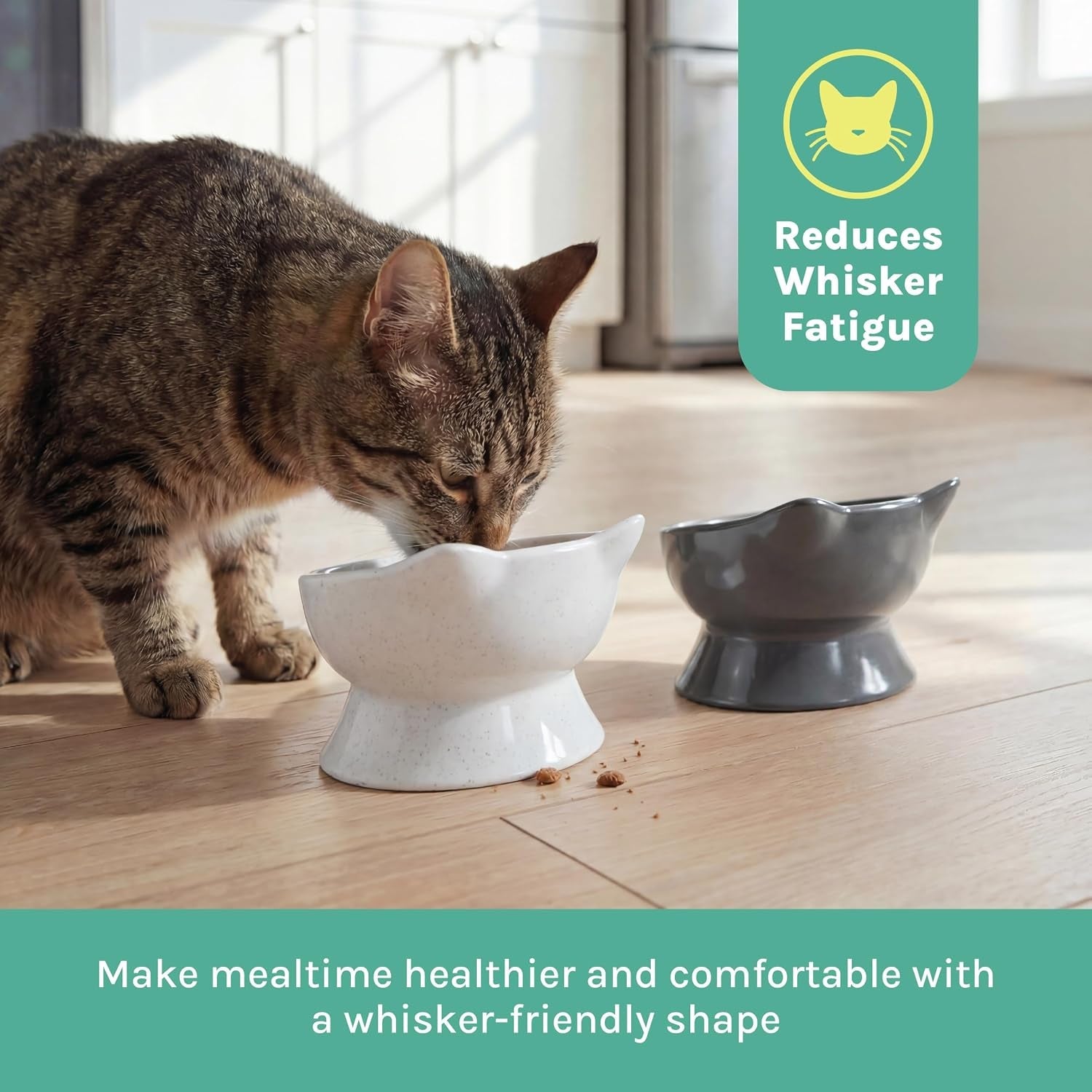 kitty-city-elevated-cat-bowls-set-of-2-whisker-friendly-raised-cat-food-water-dishes-modern-pedestal-design-dishwasher-safe-6-5-oz-each-white-gray