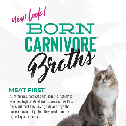 Tiki Cat Born Carnivore Broths, Tuna Recipe, Hydration and Flavor Supplement Cat Food Topper, 1.3 Oz. Pouch (Pack of 12)9