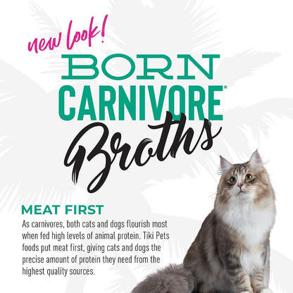 Tiki Cat Born Carnivore Broths, Tuna Recipe, Hydration and Flavor Supplement Cat Food Topper, 1.3 Oz. Pouch (Pack of 12)9