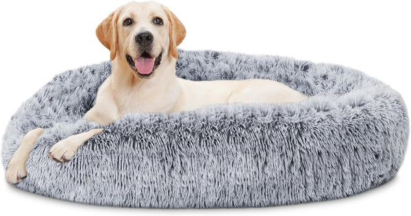 ELSKER&HOME 39'' Donut Dog Bed, Calming Dog Bed for Large Sized Dog | Washable, Warming Soft, for Large Dogs, Anti-Anxiety Fluffy Plush Cushion, Fits up to 120 Lbs Pets9