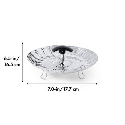 OXO Good Grips Steamer Basket - Stainless Steel, 8 Inch Diameter | Collapsible, Vegetable Steamer Insert, Adjustable Handle, Fits Multiple Pot Sizes, Dishwasher Safe6