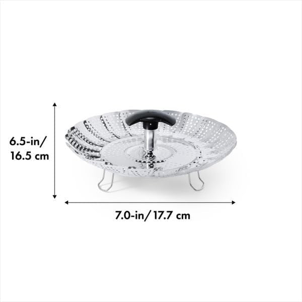 OXO Good Grips Steamer Basket - Stainless Steel, 8 Inch Diameter | Collapsible, Vegetable Steamer Insert, Adjustable Handle, Fits Multiple Pot Sizes, Dishwasher Safe6