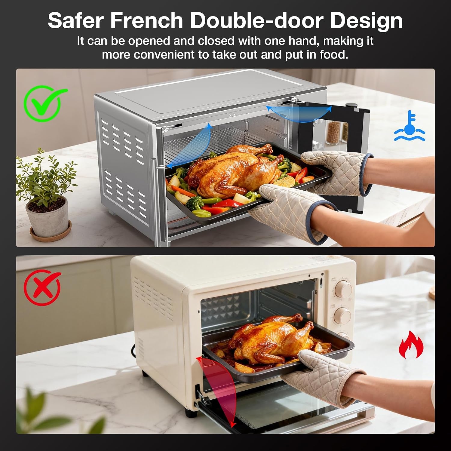 8-in-1-french-door-countertop-toaster-oven-compact-countertop-oven-with-infrared-speedheat-for-bake-broil-toast-fits-12-pizza-38l-capacity-158-482-f-temp-controls-60-min-timer-silver