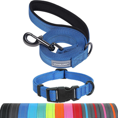 VIVAGLORY Dog Leash Puppy Leash for Collar, 3Ft X 1In, Black | with Soft Padded Handle for Training & Walking, Heavy Duty & Double Layer Nylon Pet Puppy38