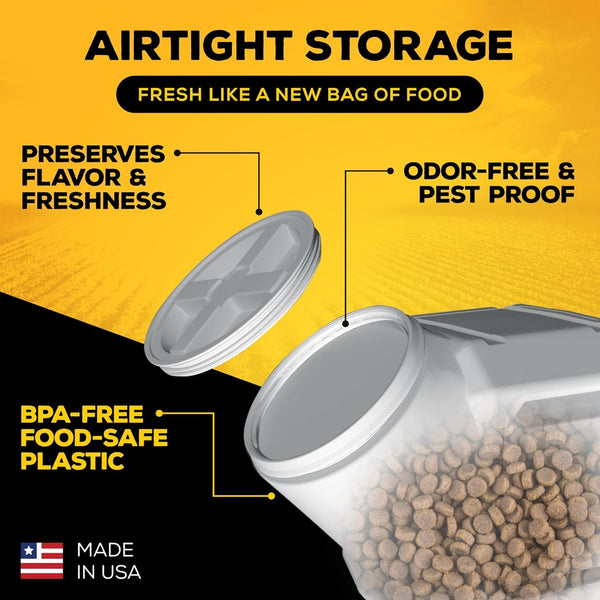 Gamma2 Vittles Vault Pet Food Storage Containers - Sealed Dog and Cat Food Storage Container, Fits up to 25Lbs, Made in the USA - [12"L X 13.75"H] | Made in USA, 12 Inch Long by 13.75 Inch Tall, Airtight Lid Keeps Kibble Fresh and Pests Out, a Durable Pantry Bin Design5