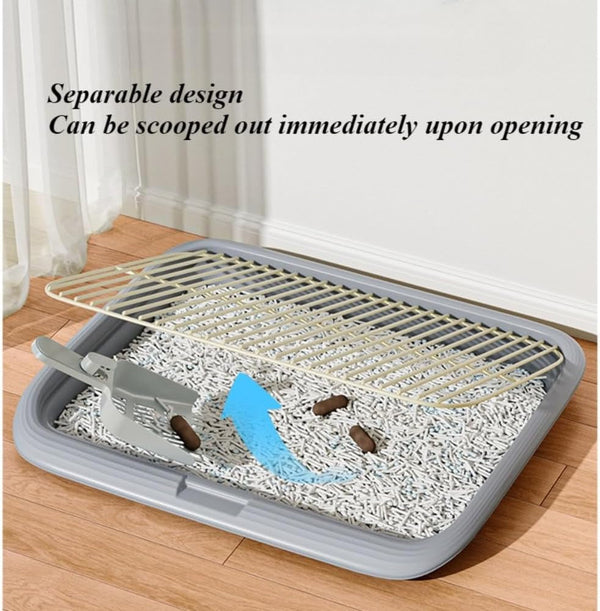 Dog Potty Tray Indoor Pet Pee Pad Holder for Small & Medium Dogs, Puppy Training Pad Holder, Pet Toilet Litter Box, Dog Bathroom Tray, Housebreaking Potty Supplies 17.72''Lx12.99''Wx1.97''H(Green)6