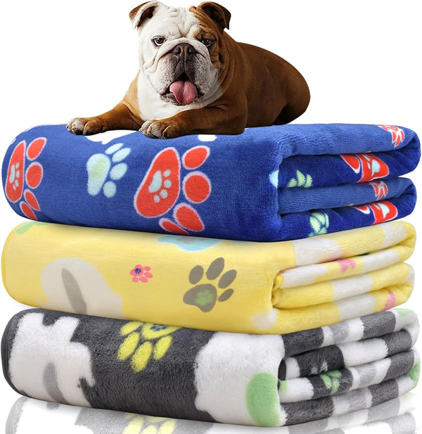 Rezutan Dog Blankets for 3 Pack Large Medium Pet Cat, Soft Fuzzy Washable Blanket, Comfort Flannel Suitable for Dogs Kennels & Beds, Sofas, Furniture, Gifts Puppy Essentials, 41 X 31 Inch, Black13