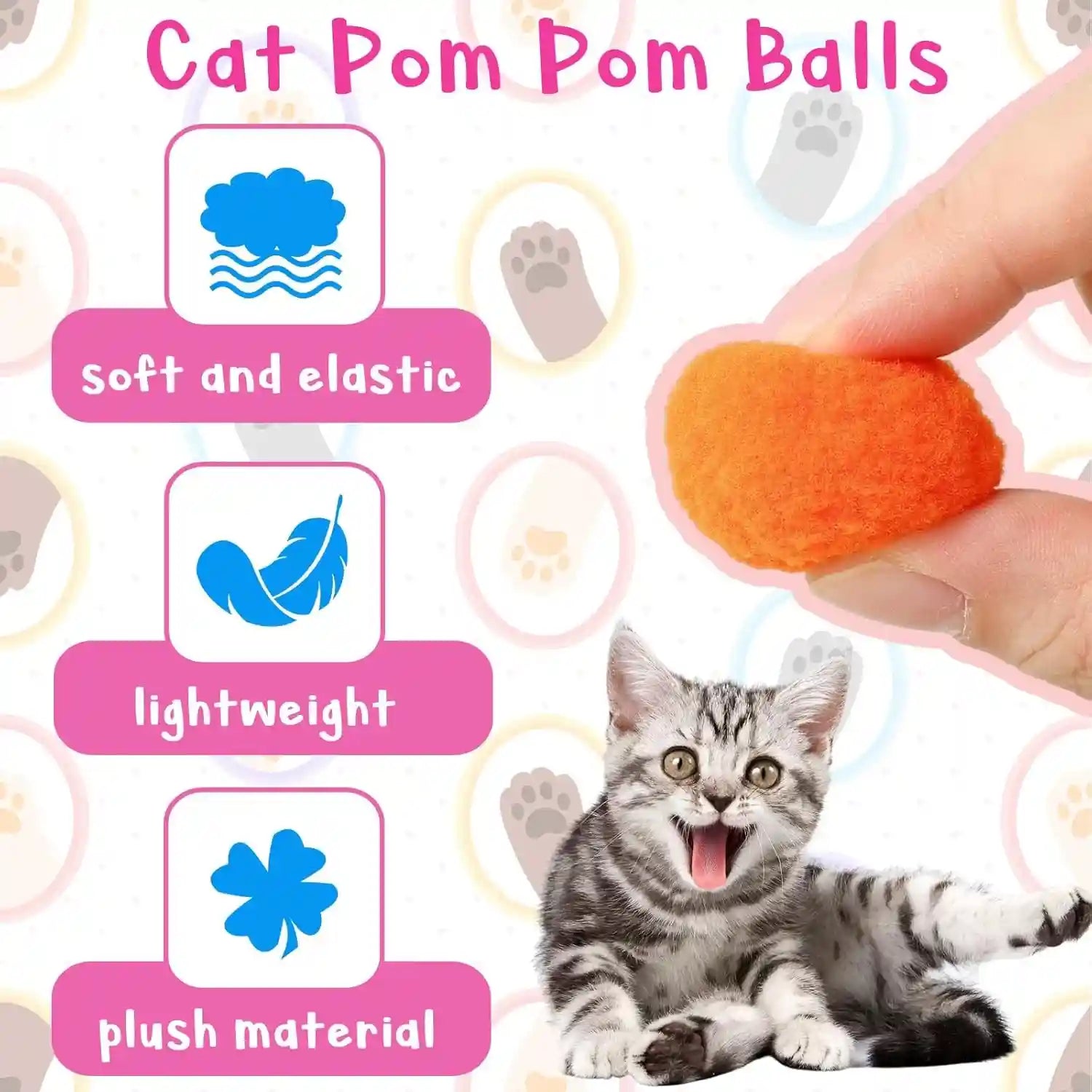 2-cat-toy-launchers-100-cat-pom-pom-balls-cat-toys-balls-launcher-launch-ball-interactive-toy-silent-plush-elastic-ball-for-kitty