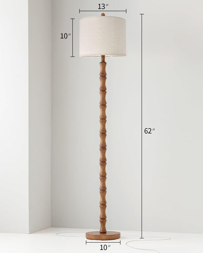 62" Rustic Floor Lamp for Living Room, Retro Farmhouse Floor Lamp Rotary Switch, Resin Standing Lamp for Living Room, Corner, Dining Room, Bedroom, Home Decor3