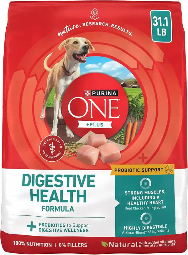 Purina One plus Digestive Health Formula Dry Dog Food Natural with Added Vitamins, Minerals and Nutrients - 31.1 Lb. Bag1