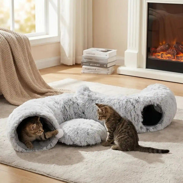 3-In-1 Cat Tunnel Bed – Cat Tunnels & Cat Beds for Indoor Cats with Catnip Toys – Cat Bed Cave & Peekaboo Cat Hideaway – Foldable Interactive Cat, Kitty & Kitten Toys9