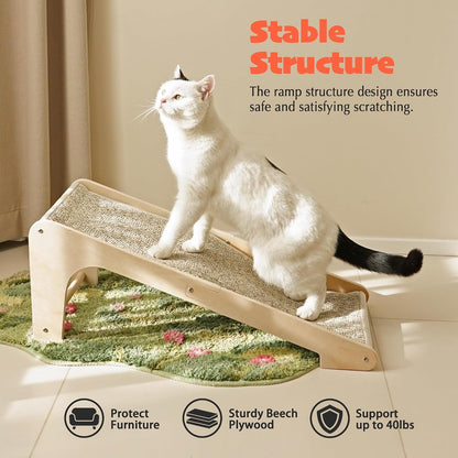 PETKARAY Sisal Cat Scratcher Ramp, L Shaped Scratching Post and Scratch Pad for Indoor Cats, Couch Furniture Protector, Chevron5