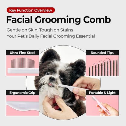 JAYU PET Facial Grooming Comb | Dog Eye Combs, Stress-Free Eye Gunk Remover for Dogs & Cats, Pet Facial Brush, Cat Grooming Kit2