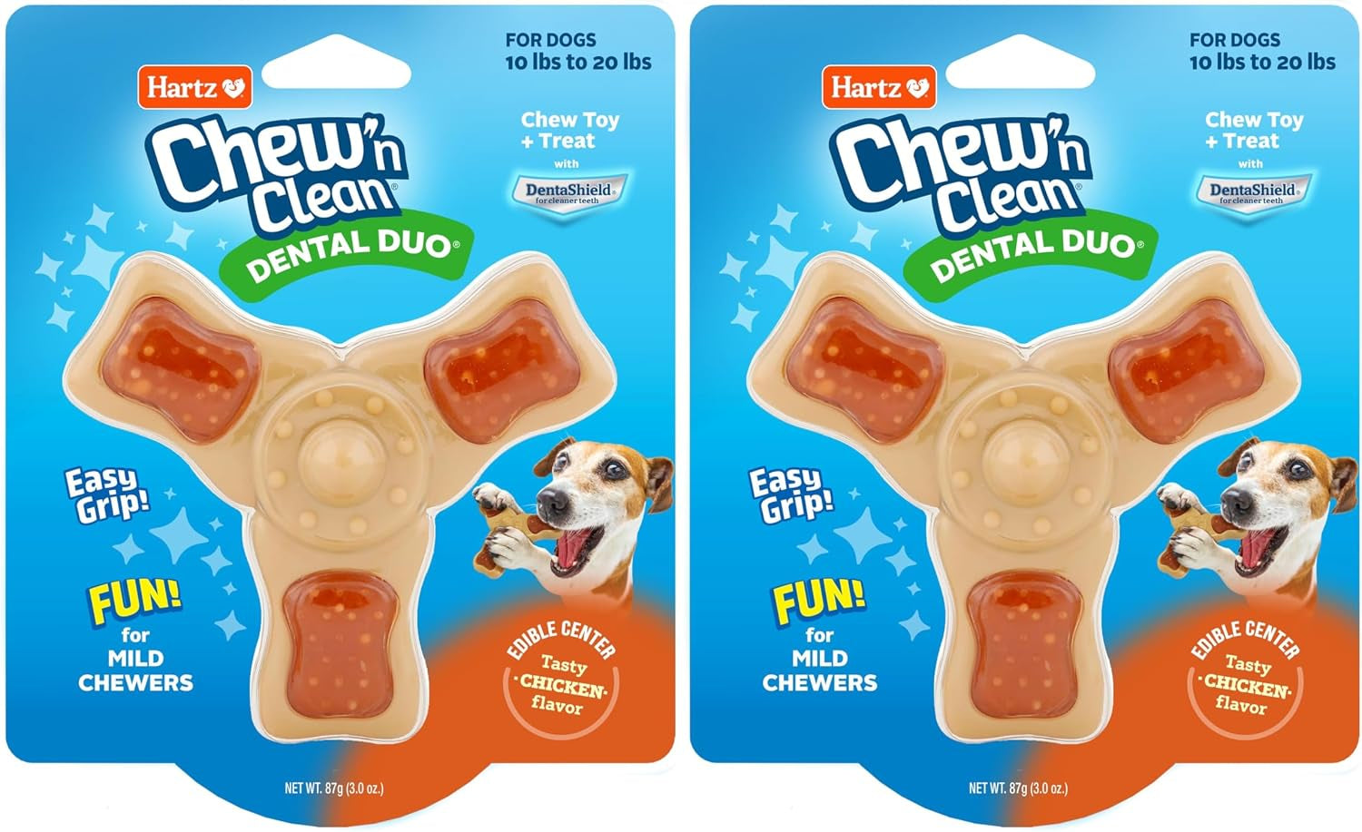 hartz-chew-n-clean-chew-toy-and-treat-in-one-chicken-flavored-tri-point-dog-toy-small