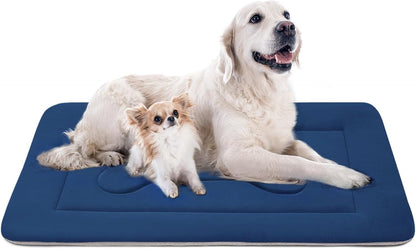 Large Dog Bed Soft Dog Crate Pad Mat, 42 in Non-Slip Bottom Washable Dog Sleeping Mattress Pet Beds Cat Bed Kennel Pad, Dark Blue Gray20