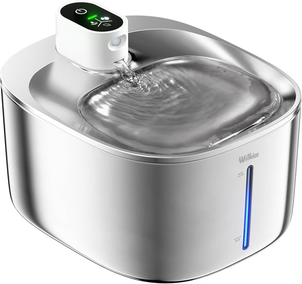 Cat Water Fountain Stainless Steel, 138Fl.Oz / 4.1L Cordless Cat Fountain | Wireless Pet Fountain; 4000Mah Battery; Indoor; Triple Water Modes; 25 Db Ultra-Quiet12