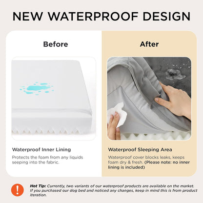 Bedsure Orthopedic Dog Beds Large Sized Dog - Washable Large Dog Cat Bed Waterproof, Comfort Dogs Couch Sofa with Washable Removable Cover, Pet Bed with Nonskid Bottom, Grey, 35"4